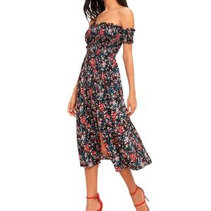 Lulu’s floral off the shoulder dress // Size: M